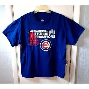 Chicago Cubs t-Shirt tee XL Blue World Series National League Champs Gorpcore